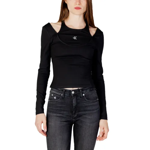 Calvin Klein Jeans , Long Sleeve Tops ,Black female, Sizes: