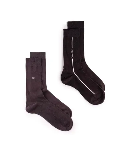Calvin Klein Jeans Mens 2 Pack Crew Socks - Black - One