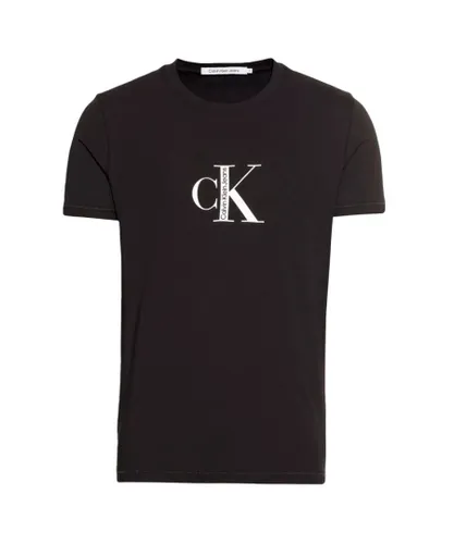 Calvin Klein Jeans Mens Organic Cotton Logo T-Shirt in Black