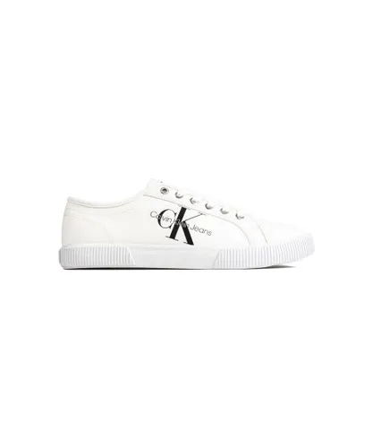 Calvin Klein Jeans Mens Recycled Canvas Trainers - White