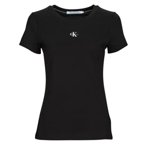 Calvin Klein Jeans  MICRO MONO LOGO SLIM  women's T shirt in Black