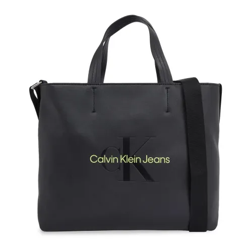 Calvin Klein Jeans , Mini Slim Tote Bag Spring/Summer Collection ,Black female, Sizes: ONE SIZE