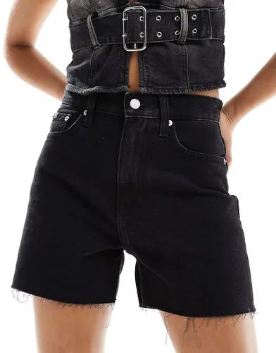 Calvin Klein Jeans mom denim shorts in black