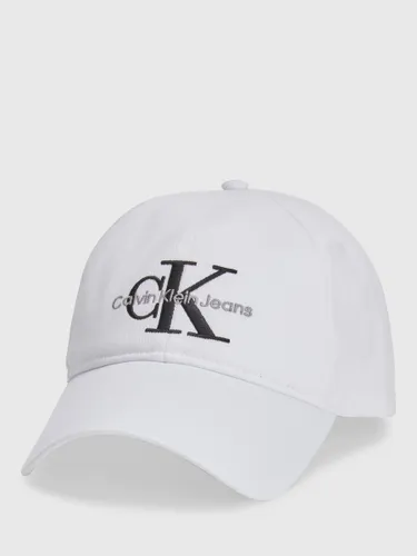 Calvin Klein Jeans Monogram Logo Baseball Cap - Bright White - Male