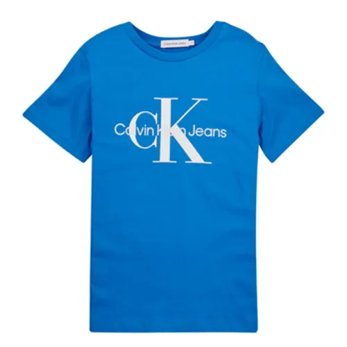 Calvin Klein Jeans  MONOGRAM LOGO T-SHIRT  boys's Children's T shirt in Blue