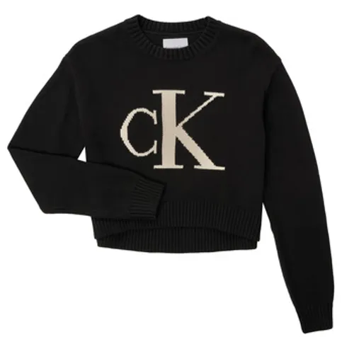 Calvin Klein Jeans  MONOGRAM SWEATER  girls's Children's Sweatshirt in Black