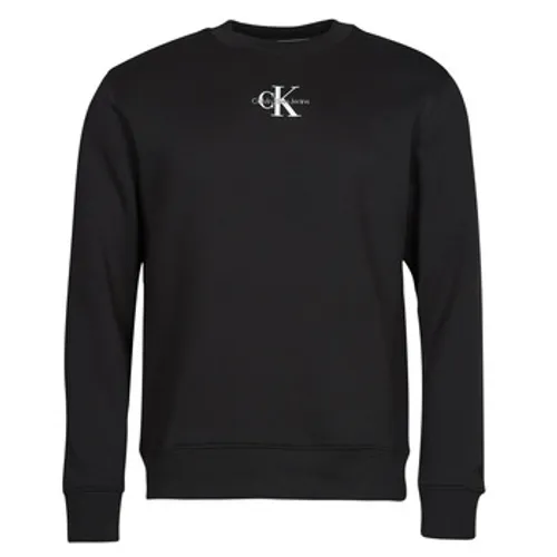 Calvin Klein Jeans  MONOLOGO CREW NECK  men's Sweatshirt in Black