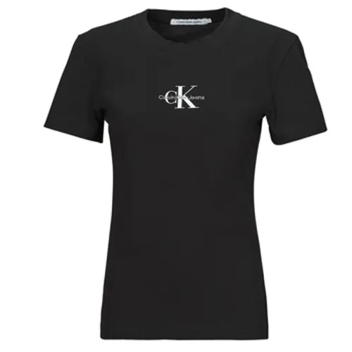 Calvin Klein Jeans  MONOLOGO SLIM TEE  women's T shirt in Black
