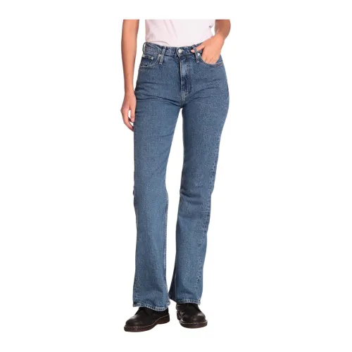 Calvin Klein Jeans , Palazzo Denim Medium Jeans ,Blue female, Sizes: