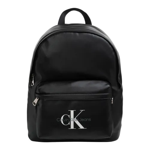 Calvin Klein Jeans , Plain Logo Backpack ,Black male, Sizes: ONE SIZE