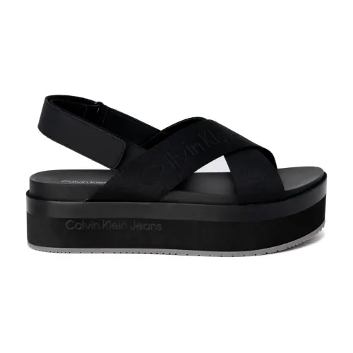 Calvin Klein Jeans , Platform Sandals Spring/Summer Collection ,Black female, Sizes: