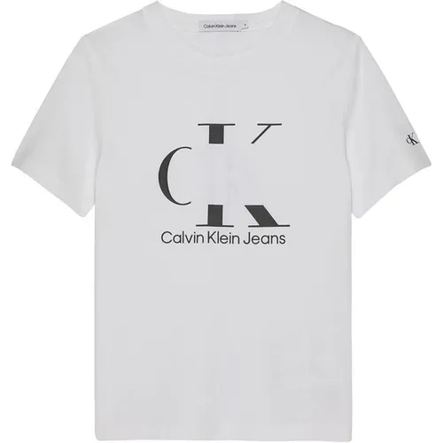 Calvin Klein Jeans Print Sunreveal Mono Logo Tshirt - White