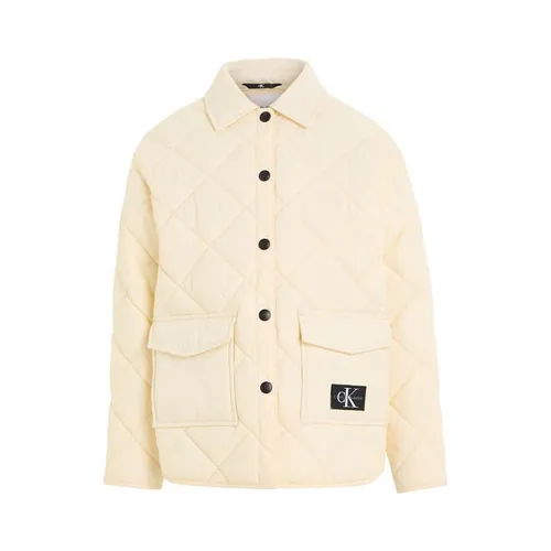 Calvin Klein Jeans Quilted Wide Overshirt - Cream