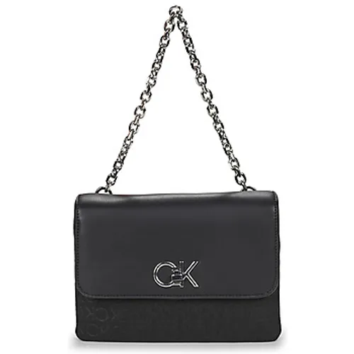 Calvin Klein Jeans  RE-LOCK DOUBLE GUSETTBAG_JCQ  women's Shoulder Bag in Black