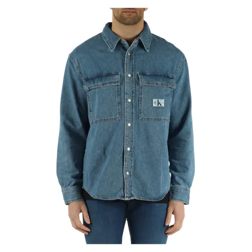 Calvin Klein Jeans , Regular Fit Denim Shirt ,Blue male, Sizes: