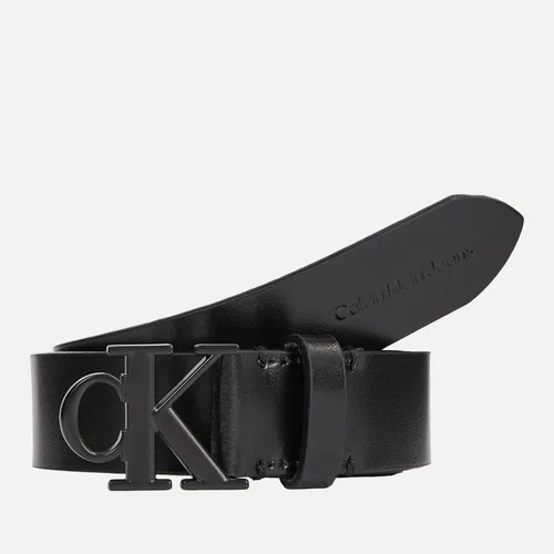 Calvin Klein Jeans Round Mono Pebble-Grained Leather Belt - 80cm