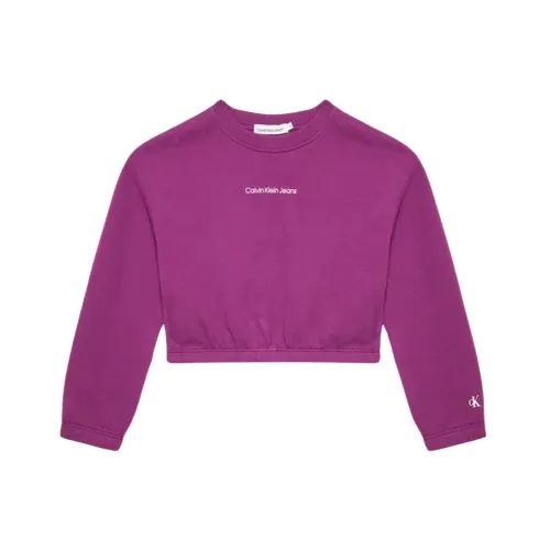 Calvin Klein Jeans , Soft and Warm Box Logo Sweatshirt ,Purple female, Sizes: