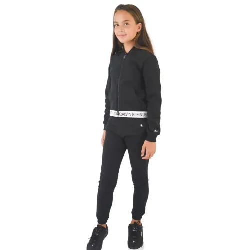 Calvin Klein Jeans , Sport set consisting of a full zip sweatshirt and sweatpants ,Black female, Sizes: