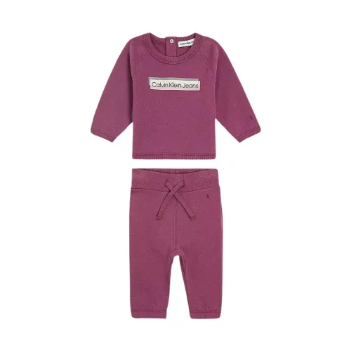 Calvin Klein Jeans , Sporty Jogging Suit with Logo Print ,Red male, Sizes: 2 Y, 4 Y, 3 Y