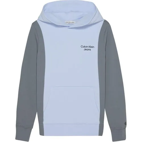 Calvin Klein Jeans Stack Over the Head Hoodie Junior - Blue