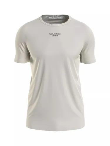 Calvin Klein Jeans Stacked Logo T-Shirt - Ivory - Male