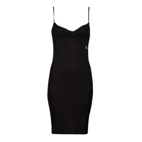 Calvin Klein Jeans  STRAPPY TWISTED RIB DRESS  women's Dress in Black