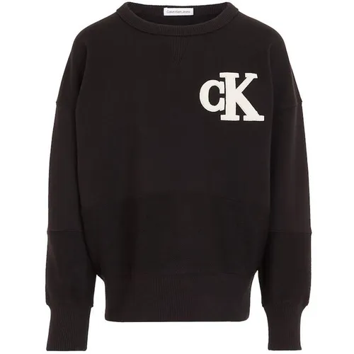 Calvin Klein Jeans Towelling Mono Crew Neck Sweater Boys - Black