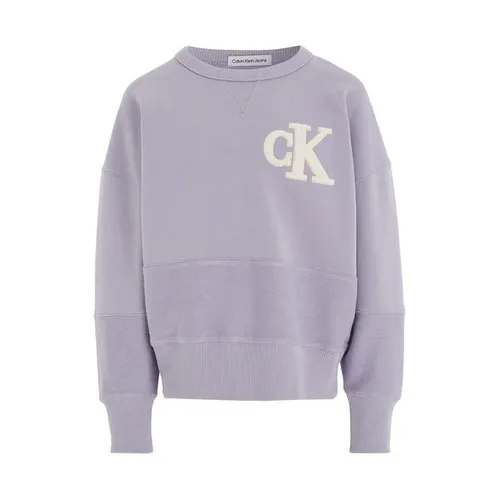 Calvin Klein Jeans Towelling Mono Crew Neck Sweater Boys - Purple