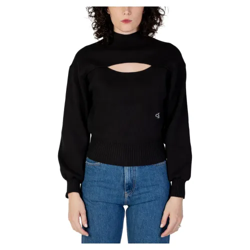 Calvin Klein Jeans , Turtleneck ,Black female, Sizes: