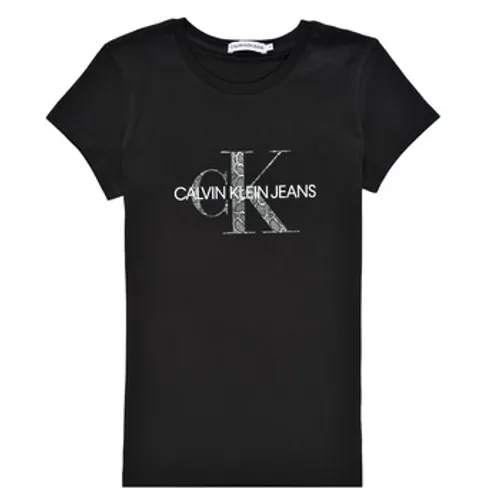 Calvin Klein Jeans  VOYAT  girls's Children's T shirt in Black