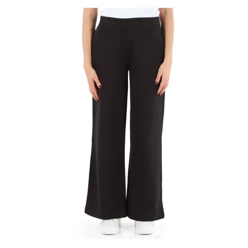 Calvin Klein Jeans , Wide Leg Sporty Pants ,Black female, Sizes: