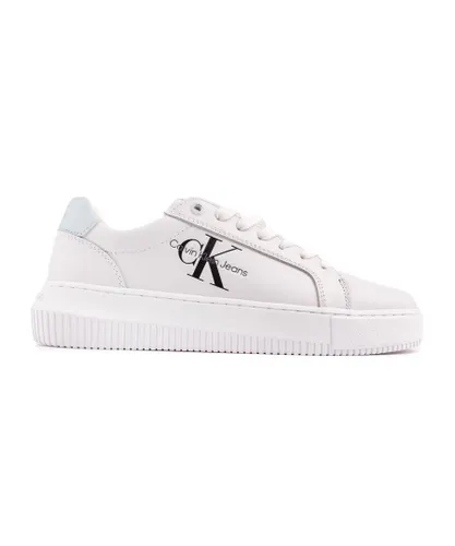 Calvin Klein Jeans Womens Chunky Cupsole Trainers - White Leather
