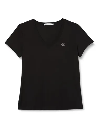 Calvin Klein Jeans Women's Embroidery Stretch V-Neck