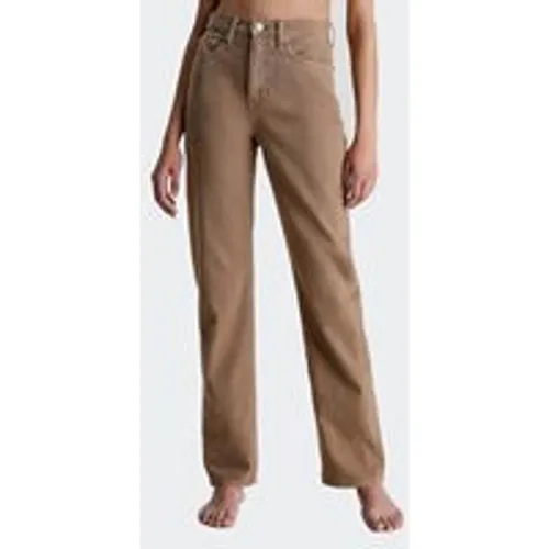 Calvin Klein Jeans Women's High Rise Straight Jeans In Brown