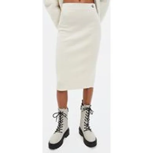 Calvin Klein Jeans Women's Knitted Skirt In Eggshell