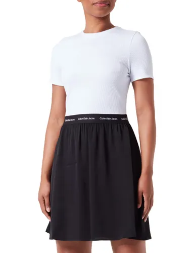 Calvin Klein Jeans Women's Logo Elastic Short Sleeve Dress