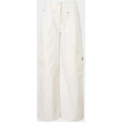 Calvin Klein Jeans Women's Loose Cargo Pants In Ancient White