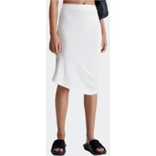 Calvin Klein Jeans Women's Ruched Drawstring Mini Skirt In Ancient White