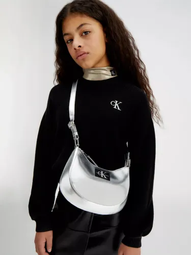 Calvin Klein Kids' Logo Metallic Bag, Silver - Silver - Female - Size: One Size