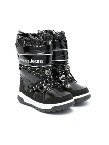 Calvin Klein Kids logo-tape snow boots - Black