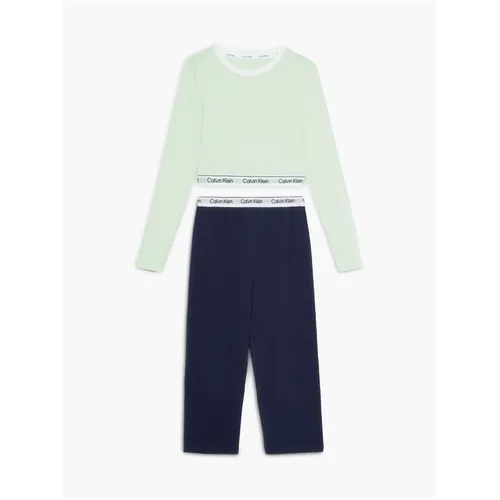 Calvin Klein Knit Pj Set (Ls+Pant) - Green