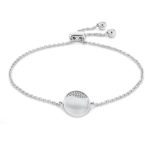 Calvin Klein Ladies Calvin Klein brushed stainless steel crystal bracelet - Silver
