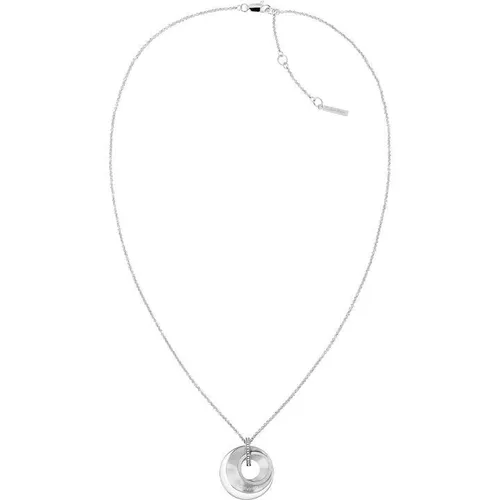 Calvin Klein Ladies Calvin Klein stainless steel crystal charm necklace - Silver