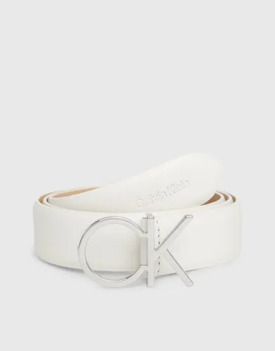 Calvin Klein Leather Belt in Bright White