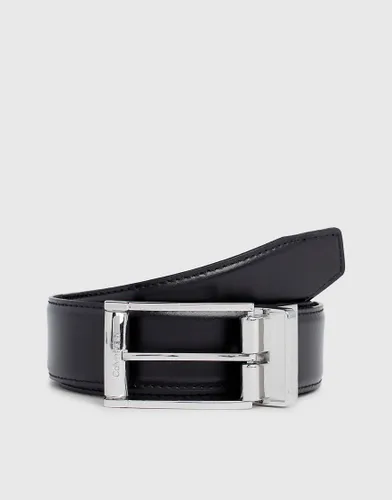 Calvin Klein Leather Belt in Ck Black Smooth