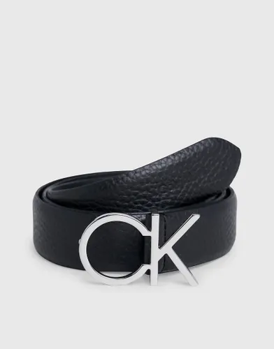 Calvin Klein Leather Belt in Ck Black