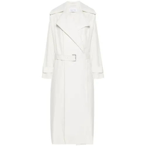 Calvin Klein , Light Grey Trench Coat ,Gray female, Sizes: