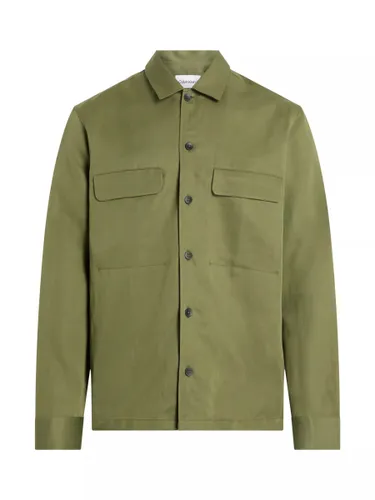 Calvin Klein Linen Shirt Jacket, Delta Green - Delta Green - Male