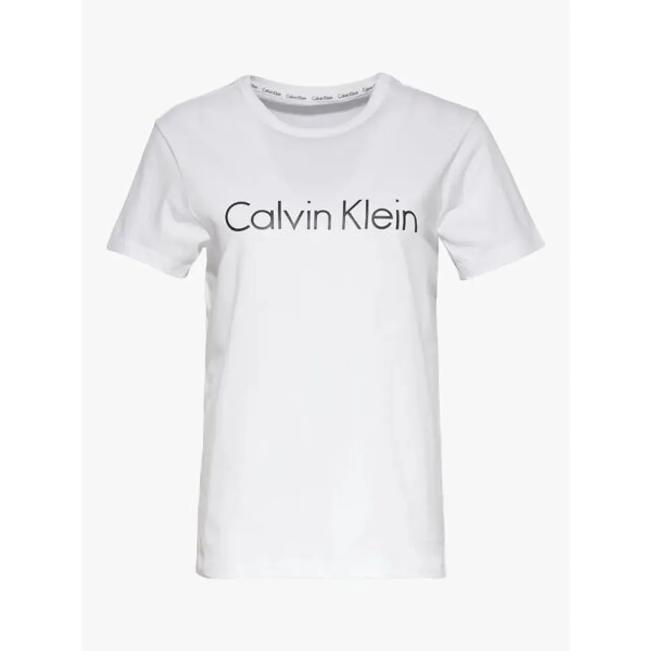 Calvin Klein Logo Cotton Pyjama T-Shirt, White - White - Female