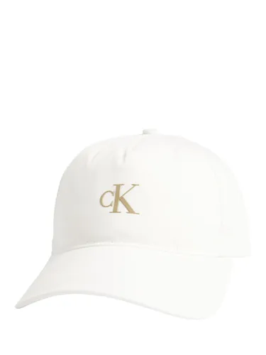 Calvin Klein Logo Organic Cotton Cap, Ivory - Ivory - Female